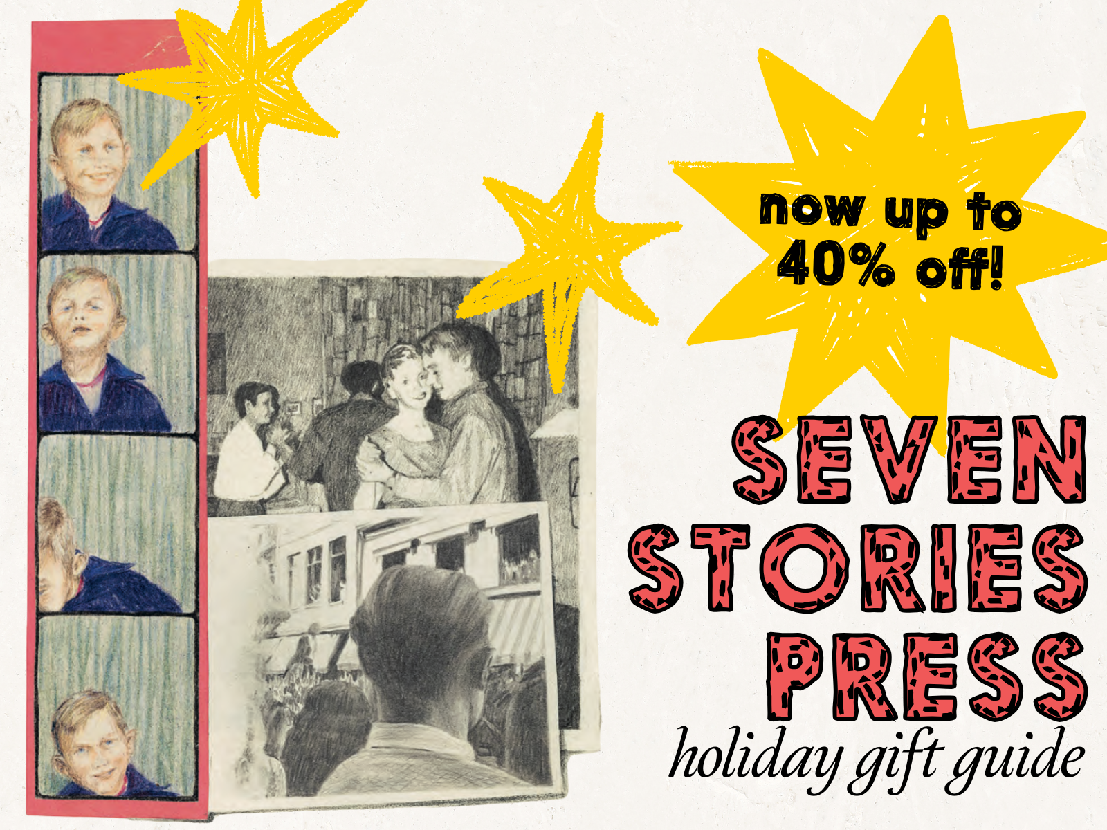 Gif displaying animation of bestselling titles from the Seven Stories 2024 Holiday Gift Guide
